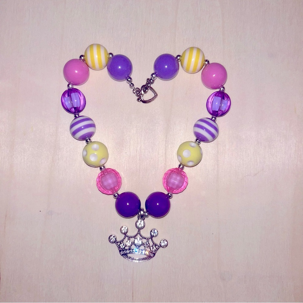 Adorable Little Girl Colorful Bubble Necklace